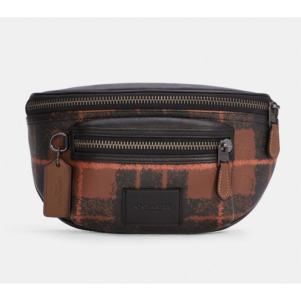 Coach New York Multicolor Westway Belt Bag With Window Pane Plaid Print NWT $298